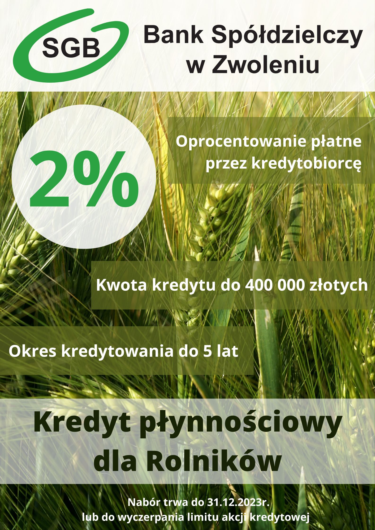 Kredyt płynnościowy dla rolników